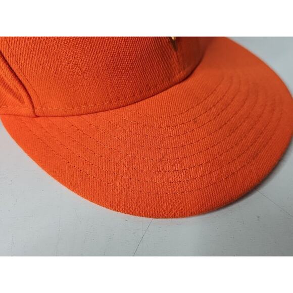 New Era 59Fifty Denver Broncos Solid Orange Raised Logo Cap Hat Fitted 7 1/4 NFL - Picture 4 of 16